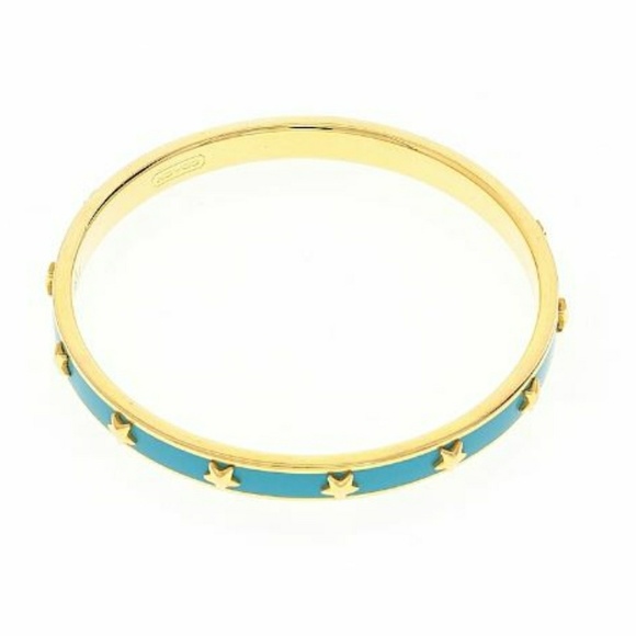 Coach Jewelry - Coach Blue & Gold Thin Star Studs Bangle